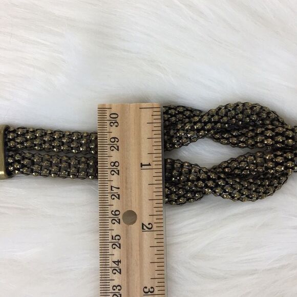 Bold Bracelet Brassy Chunky Textured Knot Statement Modern - Picture 6 of 8